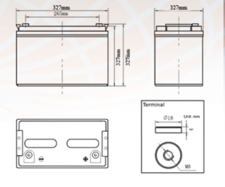 Batteria Zenith AGM 120 Ah sigillata CP. ZGL120085 